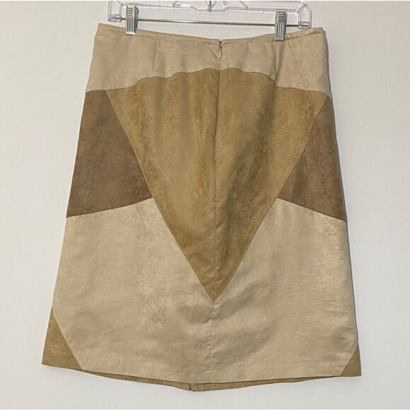 Liz Claiborne Liz Sport Size 14 Pencil Skirt Knee Length Zipper Brown Tan Cream - Picture 2 of 6